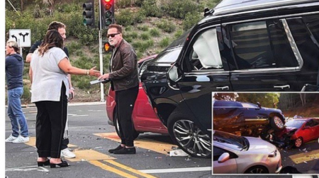 Arnold Schwarzenegger Involved In A Car Crash, Slams SUV Into A Toyota Prius
